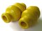 50mm Yellow Wood Large Hole Beads Fancy Tube Vintage Macrame Beads
